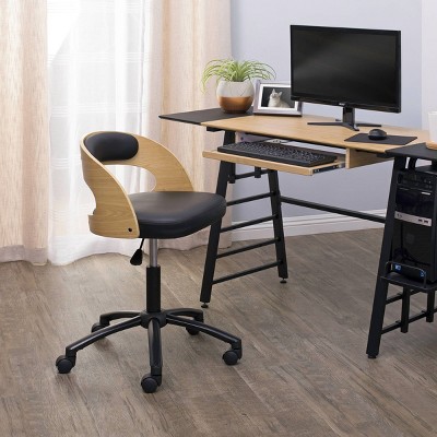 Ashwood Black Swivel Task Chair with Soft Vinyl Back