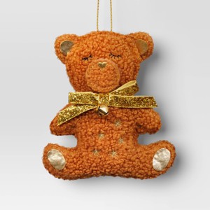5" Christmas Fabric Teddy Faux Shearling Ornament - Wondershop™ - 1 of 3