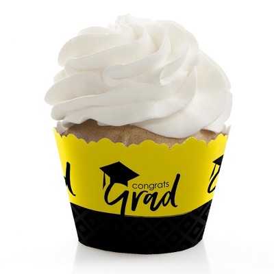 Big Dot of Happiness Yellow Grad - Best is Yet to Come - Yellow Graduation Party Decoration - Party Cupcake Wrappers - Set of 12