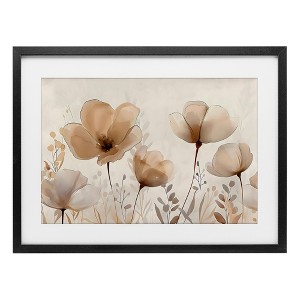 Stupell Industries Neutral Wildflowers Floral Blossoms Framed Print Under Glass Art - 1 of 4
