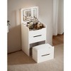 (60cm)3 in 1 Vanity Desk with Plip Top Mirror,Small Make Up Vanity Set with Visible Glass Desktop,Compact Makeup Vanity with 3 Drawers - 4 of 4