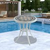 CLIHOME 24" Round Cast Aluminum Patio Outdoor Bistro Table Dining Table - 2 of 4