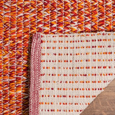 Coastal Charm Orange Multi 3' x 5' Handwoven Cotton Rug