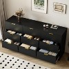 Gulches Modern Black 9-Drawer Dresser - 63" Large Deep Chest, Golden Handles, Wooden Storage, for Bedroom/Living Room - 2 of 4