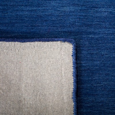 Navy Wool Hand-Tufted Kids Runner Rug with Polka Dot Border
