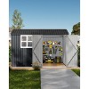 10x8FT Outdoor Metal Storage Shed with Sloped Roof, Lockable Doors, Solar Light & Windows - 4 of 4