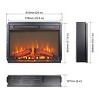 NicBex Electric Fireplace with Infrared Remote Control Wall Mount Stove Heater Fireplace 4 Adjustable Brightness Settings 1400W Heater,Black - 3 of 4