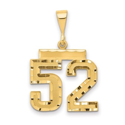 Black Bow Jewelry 14K Yellow Gold, Varsity Collection, Medium D/C Pendant Number 52