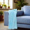 Unique Bargains Blanket Solid Color Stripe Flannel Polyester 28"x39" - 4 of 4