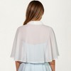 Anna-Kaci Women's Sheer Chiffon Capelet with Satin Trim Structured Collar and Clasp Front for an Light Overlay 8.5x13in - One Size Fits Most, White - 4 of 4