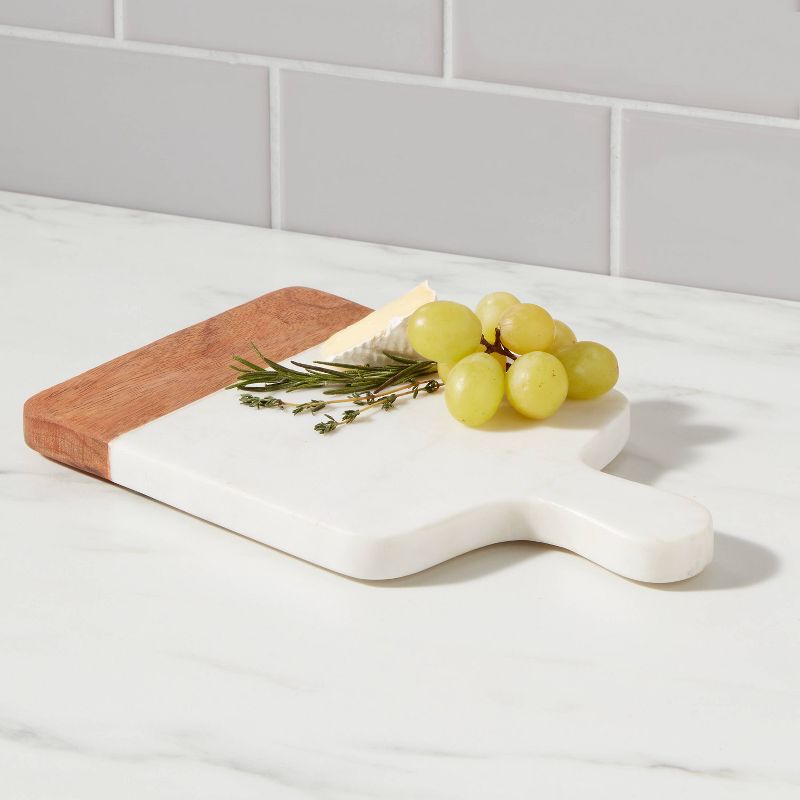 10&#34; x 6&#34; Marble and Wood Serving Board - Threshold&#8482;, 3 of 11