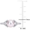 EVERLY JEWELRY |Sterling Silver 0.02 CT TW Diamond 7 - 7.5 MM White Freshwater Cultured Pearl Fashion Ring - 4 of 4