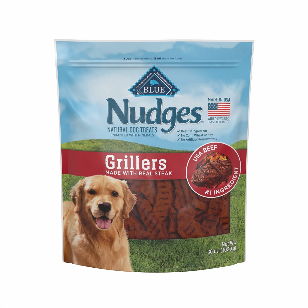 Photos - Dog Food Blue Buffalo Nudges Grillers Natural Dog Treats with Beef Steak - 36oz 