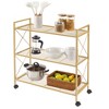 3-Tier Rolling Storage Cart, All-Metal Frame with X-Braced Sides and Wire Mesh Shelves, 31.5" Wide Mobile Organizer with Locking Casters - 2 of 4