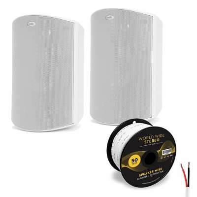 Polk Audio Atrium 8 All Weather Outdoor Loudspeaker Cable Bundle - Pair