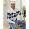 Clearlove Mens Ugly Christmas Sweaters Snowflakes Holiday Reindeer Printed Shawl Collar Knitted Long Sleeve Pullover Jumpers - 3 of 4