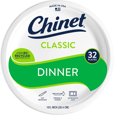 Chinet Classic White Dinner Plates, 32 ct