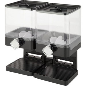 Compact Dry Food Dispenser with Dual Control, Black/Chrome Food Storage Container - 1 of 4