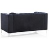 TiramisuBest Sleek Black Contemporary Loveseat, Modern Upholstered Sofa for Living Room or Bedroom - 4 of 4