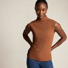 Lands' End Women's Cap Sleeve Drapey Rib Fitted Funnel Neck Tank - 4 of 4