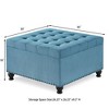 PAGED Traditional Button-Tufted Ottoman with Storage, Large Square Storage Bench with Spindle Legs & Nail Trims, Upholstered Ottoman Coffee Table - 4 of 4