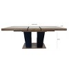 4-10 People Wooden Extendable Dining Room Table,Kitchen Dining Table With Pedestal Base,Modern Rectangular Expandable Large Table-Coolbibila - 4 of 4