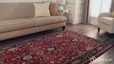 Hardisty 6' Square Tufted Burgundy Wool Area Rug