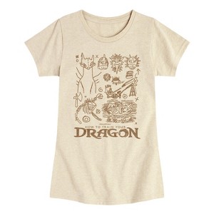 Girls' - How to Train Your Dragon - Dragon Doodles Fitted Short Sleeve Graphic T-Shirt - 1 of 3