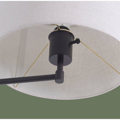 Seven Sleek Oil Rubbed Bronze Swing Arm Wall Lamp with Cream Shade