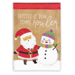 Magnolia Garden Laissez Le Bon Temps Rouler Santa Snowman 13 x 18 Inch Polyester Garden Flag - 1 of 2