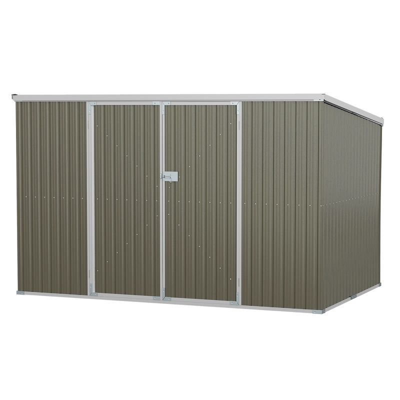 Outsunny 11' x 6' Steel Outdoor Storage Shed, Garden Utility Tool House with Double Lockable Doors for Backyard, Patio, Lawn, Garage, 4 of 7