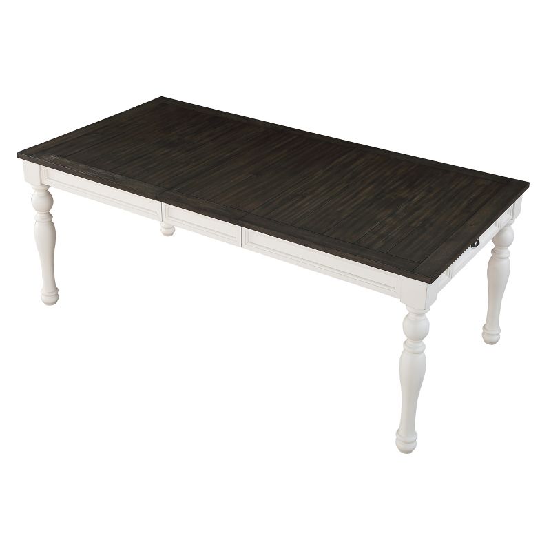 Joanna Two-Toned Extendable Dining Table Ivory/Charcoal - Steve Silver Co., 4 of 7