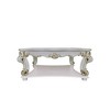 HomeRoots 58" Ivory and Gold Wood Square Coffee Table With Shelf - 4 of 4