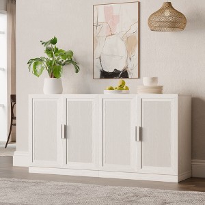 Dovelina Adjustable Hinges Cable Management! Black Sideboard Solves Storage Pain Points - 1 of 4