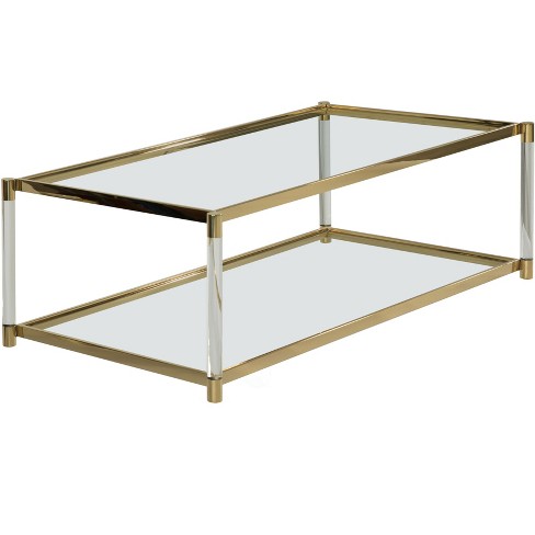 Acrylic Glass, Acrylic & Brass Glass Shelf