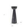 HomeRoots Set of Two Black Distressed Hammered Polyresin Tabletop Pillar Candle Holders - 3 of 4