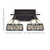 Toltec Lighting Uptowne 2 - Light Vanity in  Dark Granite with 7" Royal Merlot Art Glass Shade - 2 of 2