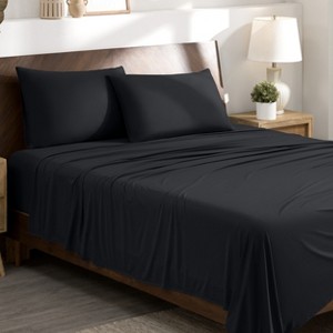 Premium 4 Way Microfiber Stretch Knit Sheet Set by Bare Home - 1 of 4