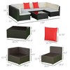 7 Piece Outdoor Patio Furniture Set, PE Rattan Wicker Sectional Sofa Set with Couch Cushions, Throw Pillows and Coffee Table - 3 of 4