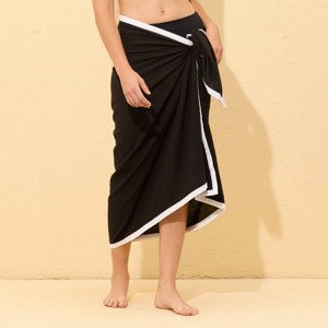 Women's Contrast Trim Sarong Bikini Bottom - Shade & Shore™ - 1 of 3