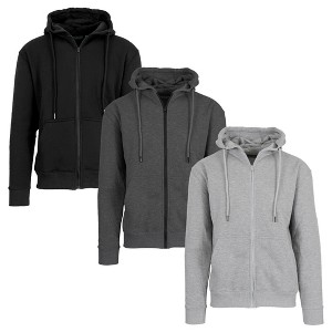 Blue Ice Apparel Men's Fleece-Lined Full-Zip Hoodie (3-Pack) - 1 of 3