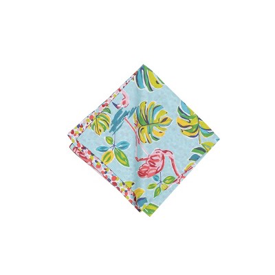 C&F Home Flamingo Garden Cotton Reversible Napkin Set of 6