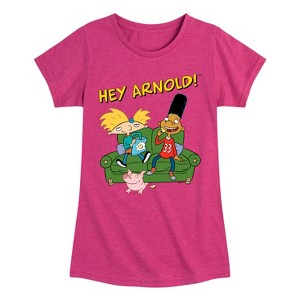 Girls' - Hey Arnold! - Arnold, Gerald, and Abner Fitted Short Sleeve Graphic T-Shirt - 1 of 4