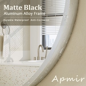 Apmir  Round High Quality Aluminum Alloy Framed French Cleat Mounted Wall Decor Bathroom Vanity Mirror - 1 of 4
