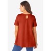 Roaman's Women's Plus Size Ultimate Swing Tee With Keyhole Back - 3 of 4