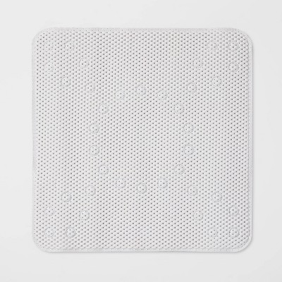 Square Rubber Shower Mat: Mildew Resistant Non-Slip Stall Mat