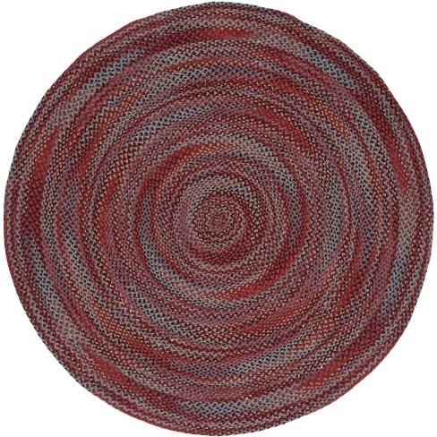 SAFAVIEH Braided Collection 6' x 6' Round Red/Multi BRD210A