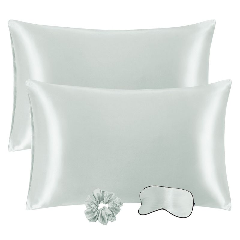 PiccoCasa Satin Enveloped Pillowcase with Eye Mask & Scrunchie 2 Pcs, 1 of 4