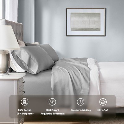 1000 Thread Count 4 PC Deep Pocket Fitted Cotton Blend Sheet Set, Prime Soft Bedding Sets for Winter, Cozy Fitted Sheet for Queen / King Beds, Machine Washable Luxury Sheet Sets Christmas Gifts