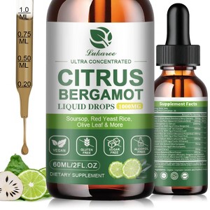 Organic Citrus Bergamot Liquid Drops Supplement for Heart Health & Metabolism, 2 fl.oz - 1 of 4